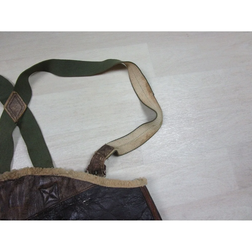 Vintage 1940s WWII Bomber Crew B-1 USAAF Flight Pants Trousers Leather Sheepskin